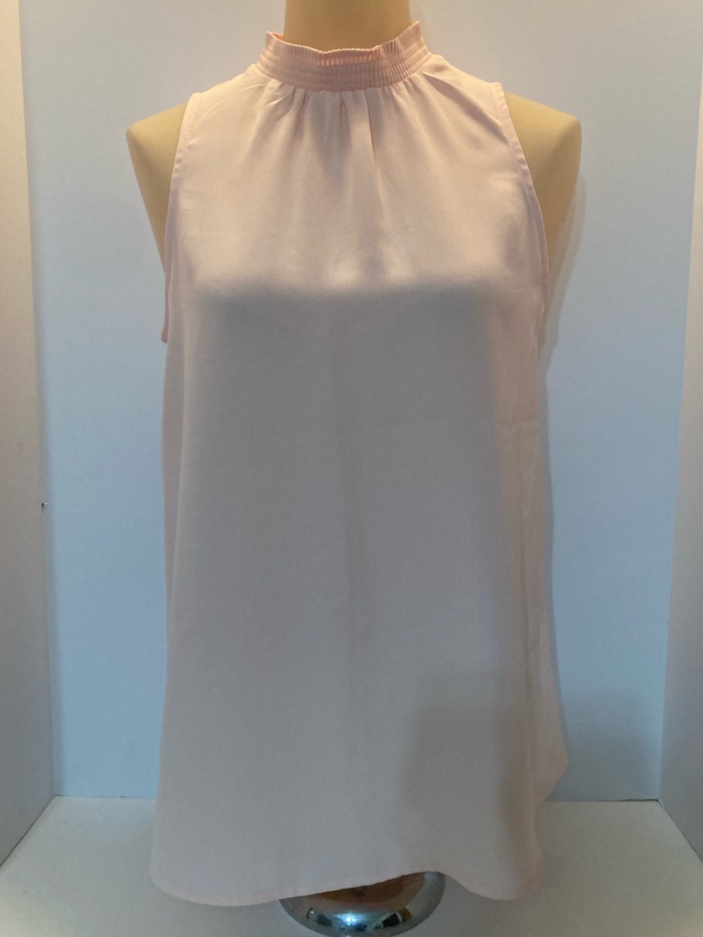 Pastel Pink High-Neck Sleeveless Blouse. Item# SSbl7